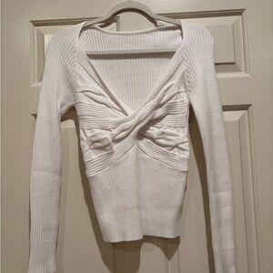 Elegant White Women's Sweater - Crew Neck